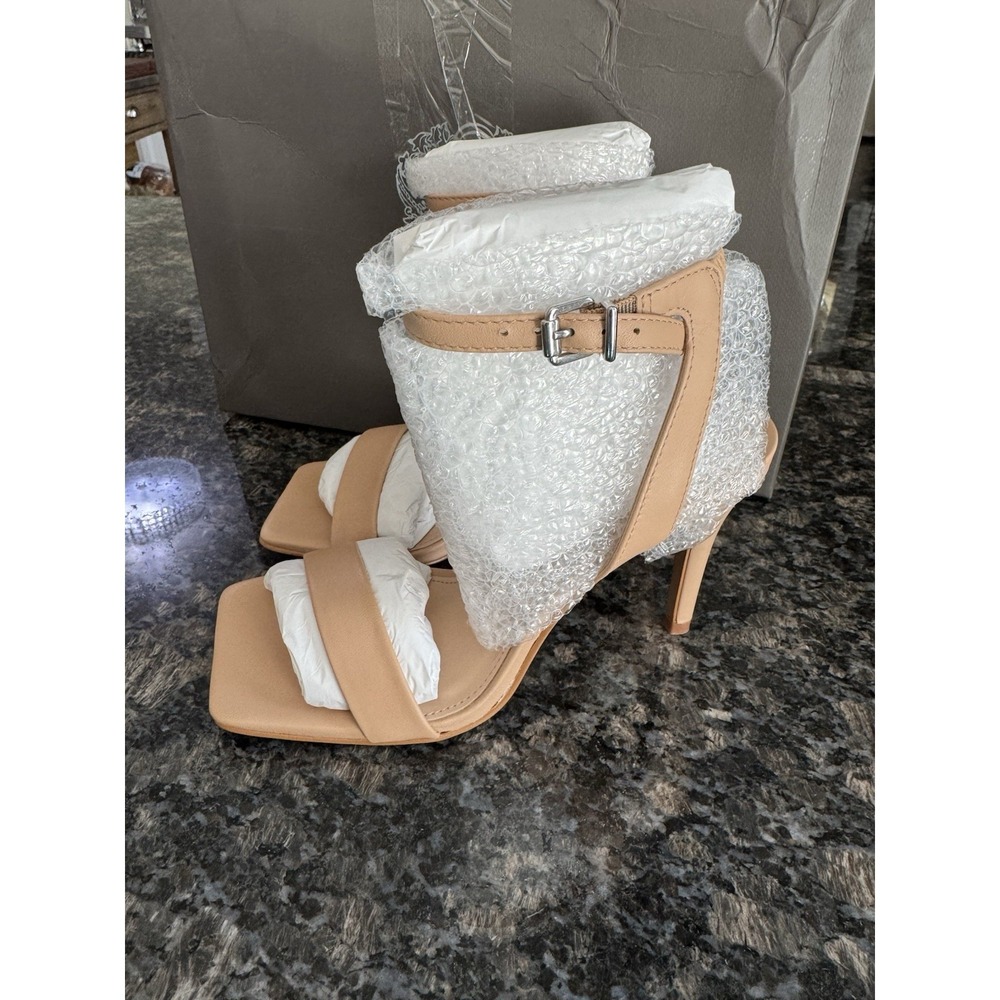 Vince Camuto Womens‎ VC-SAPRENDA2 Beige Leather Ankle Strap Heels Size 5 M